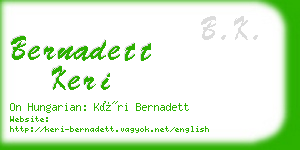 bernadett keri business card